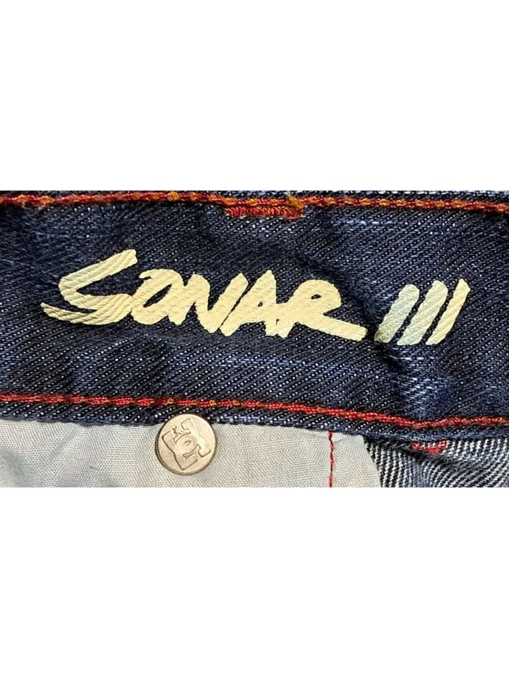 Y2K DC Jeans Mens 36 (34) Loose‎ Baggy Skater Sonar lll Blue Straight Leg Cotton